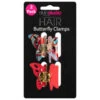 Style Studio Hair Butterfly Clamps 2pk - Red