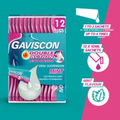 Gaviscon Double Action Liquid Sachets 12pk -Care Products Shop 345488 gaviscon 12 x 10ml double action 10ml liquid sachets 3
