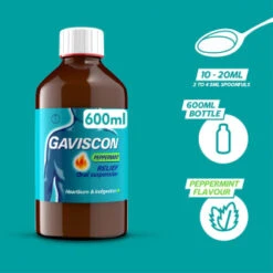 Gaviscon Original Peppermint 600ml 8 Gaviscon Original Peppermint 600ml -Care Products Shop 358985 gavison liquid peppermint 600ml 3