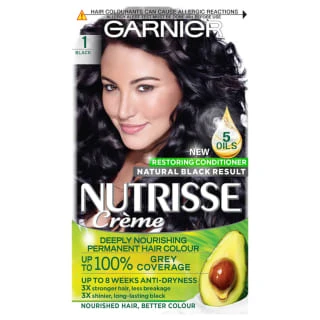 Garnier Nutrisse Creme Permanent Hair Dye - Black 3 Garnier Nutrisse Creme Permanent Hair Dye - Black