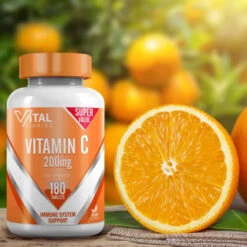 B&M Vital Vitamins Vitamin C 180pk -Care Products Shop 380946 vital vitamins vitamin c 200mg 180 tablets