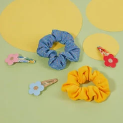 Ella Style Scrunchies 2pk - Blue & Gold -Care Products Shop 385596 ella style hair accessories 2
