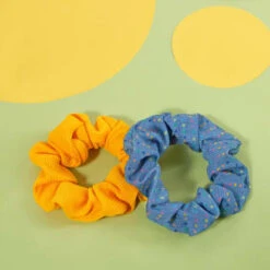 Ella Style Scrunchies 2pk - Blue & Gold -Care Products Shop 385596 ella style hair accessories 2pk scrunchies 2