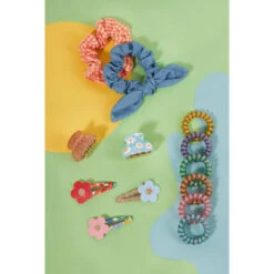 Ella Style Scrunchies 2pk - Blue & Gold -Care Products Shop 385596 ella style hair accessories 5